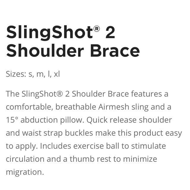 Breg SlingShot 2 Shoulder Brace, Sports Equipment, Exercise & Fitness