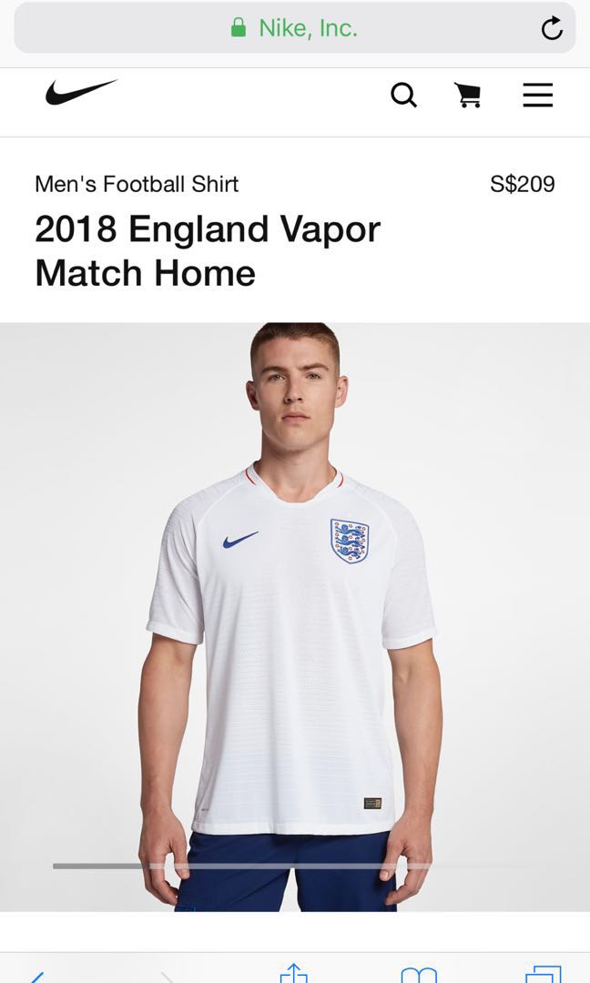 England Vapor March Home 2018 WorldCup Jersey