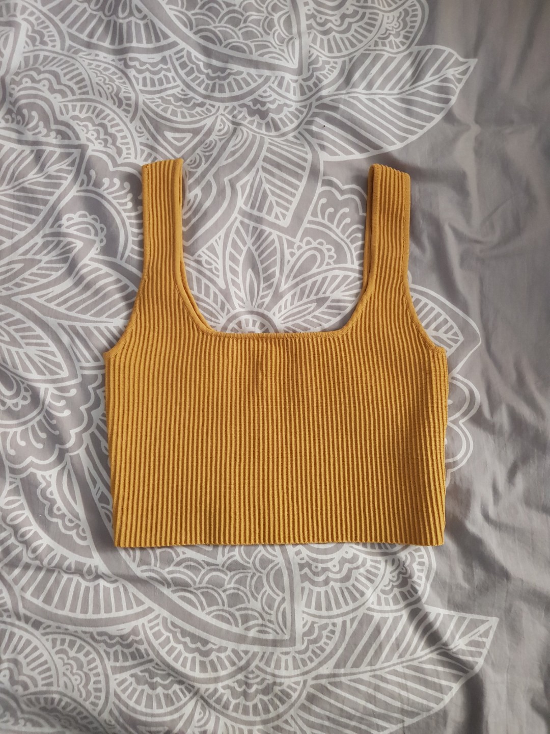 Glassons Yellow Square Neck Rib Tank Women S Fashion Clothes On Carousell