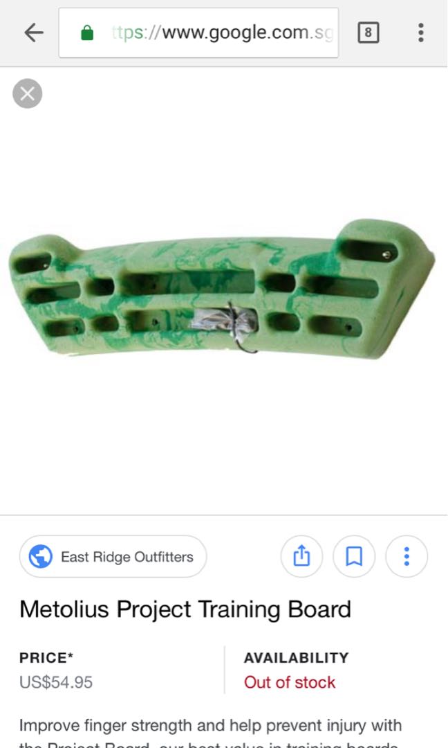 Metolius Project Training hangboard rockclimbing, Sports Equipment ...
