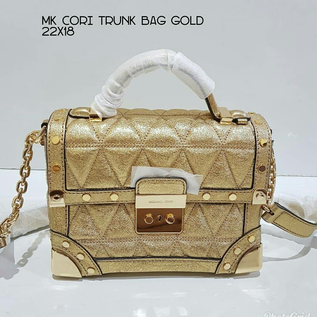Michael kors sale cori trunk bag