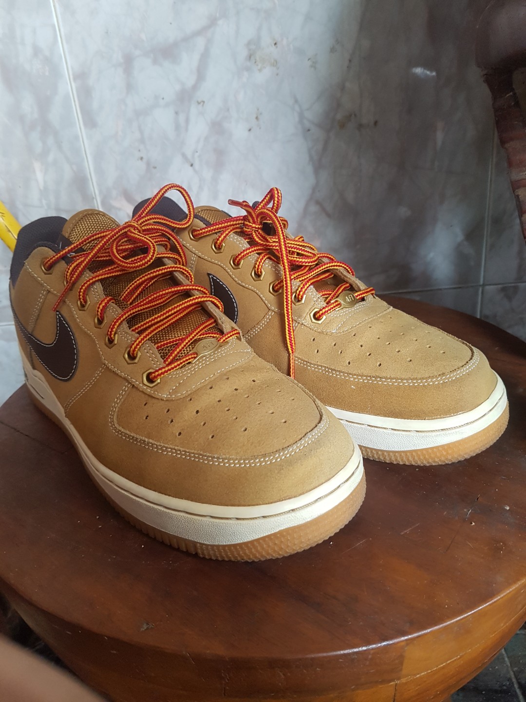 Nike Air Force One Low Winter Wheat Brown Fesyen Pria Sepatu Di