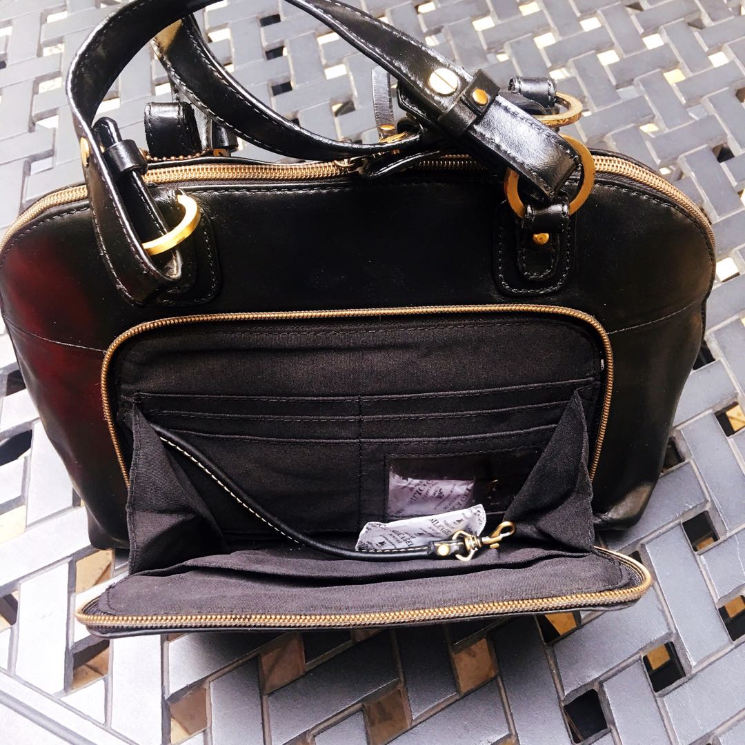 Giani Bernini Vintage Leather Black Hand Bag - Vinted