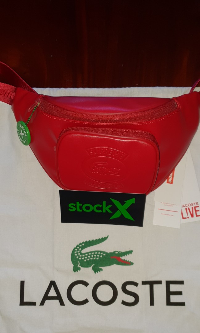 supreme lacoste waist bag red
