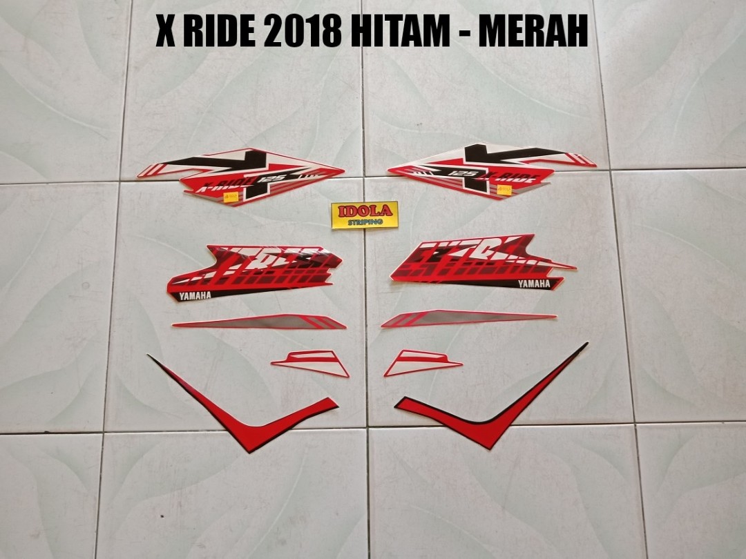Striping X Ride 2018 Hitam Merah Motor Di Carousell