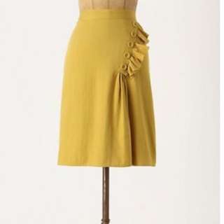Anthropologies BURLAPP Mustard Yellow Skirt - Size 2