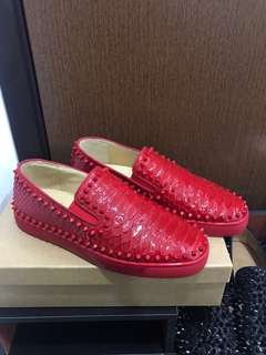 Christian Louboutin Pik Boat Flat Python Crystal Brand New