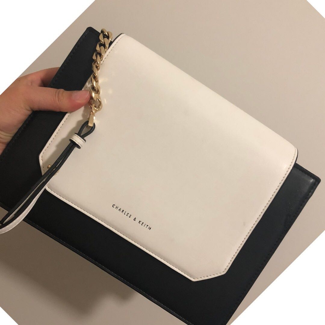 Charles Keith Black And White Bag Women S Fashion Bags Wallets On Carousell