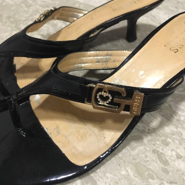 black and gold kitten heel shoes