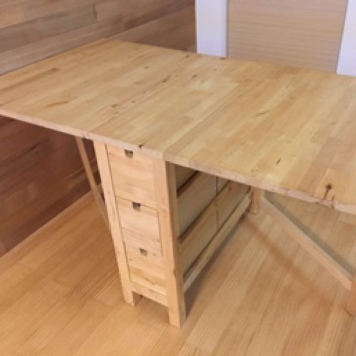 ikea norden gateleg extendabld table with 6 drawers foldable meja lipat dining table home furniture others on carousell