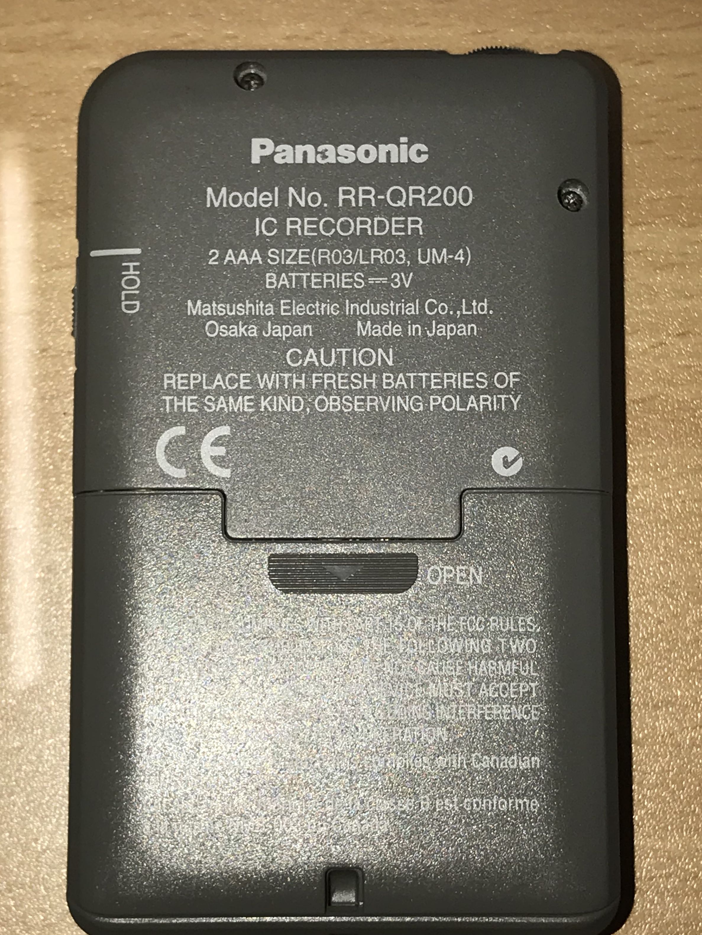Panasonic Digital Voice Recorder RRQR200, Audio, Voice Recorders on