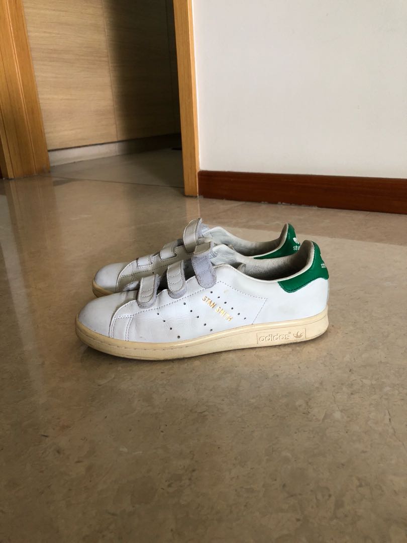 Adidas brown stan smith velcro trainers cheap