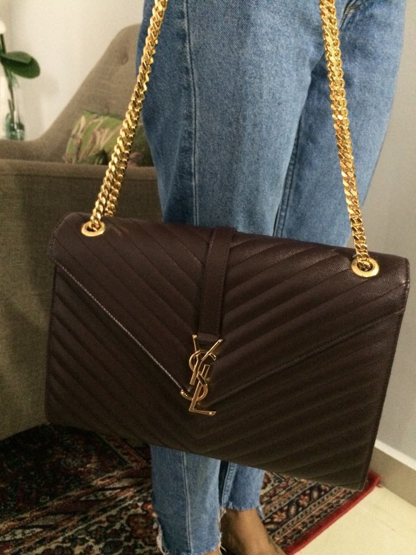 YSL Saint Laurent Black Caviar Large Envelope Bag – Bagaholic