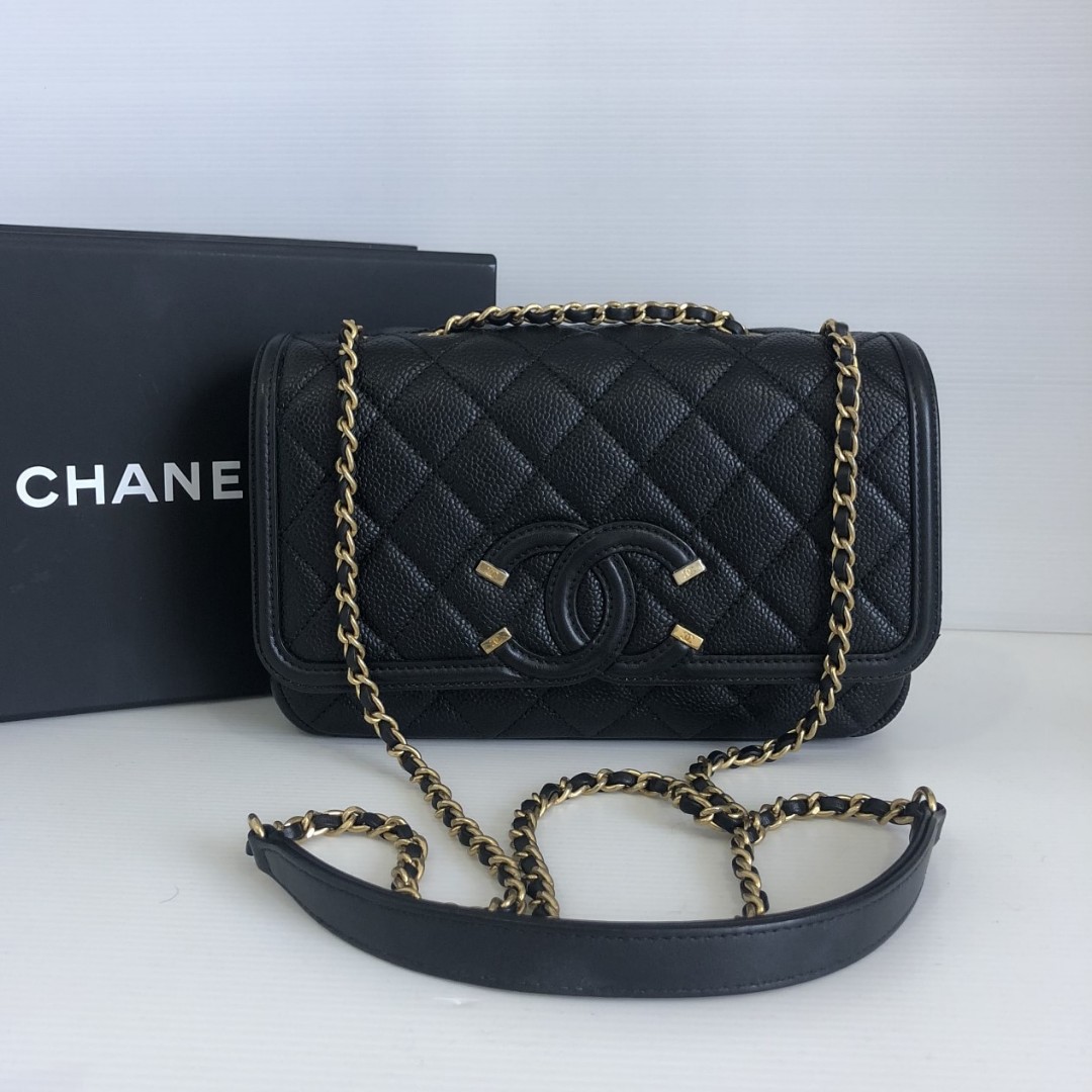 chanel filigree small flap bag