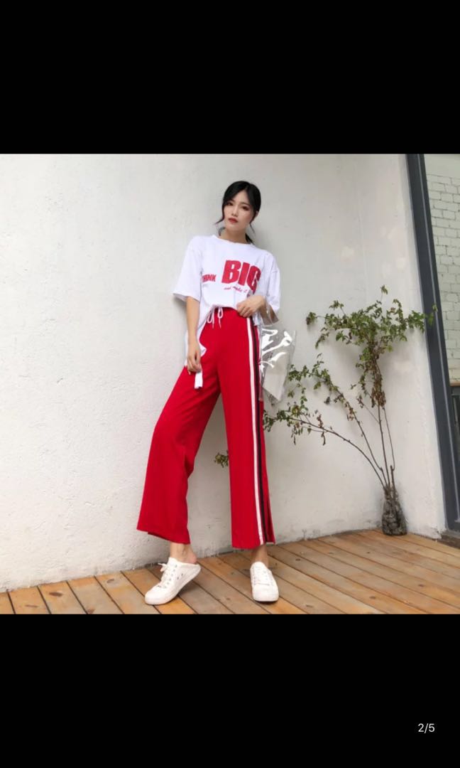 Long red pants clearance