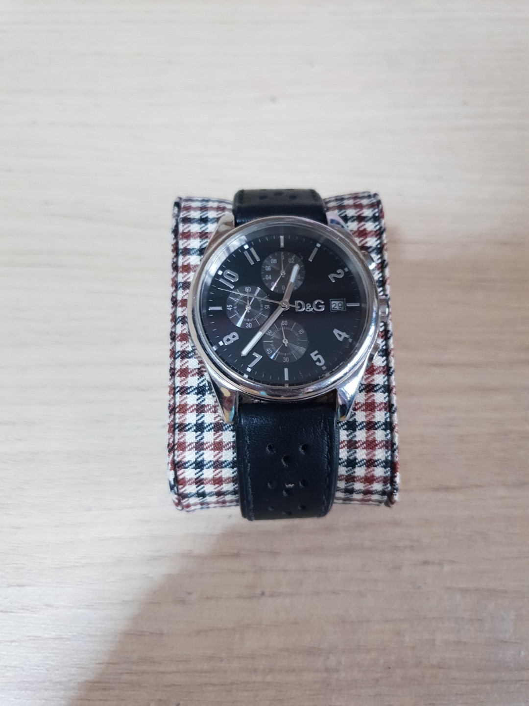 D&g mens deals watch leather strap