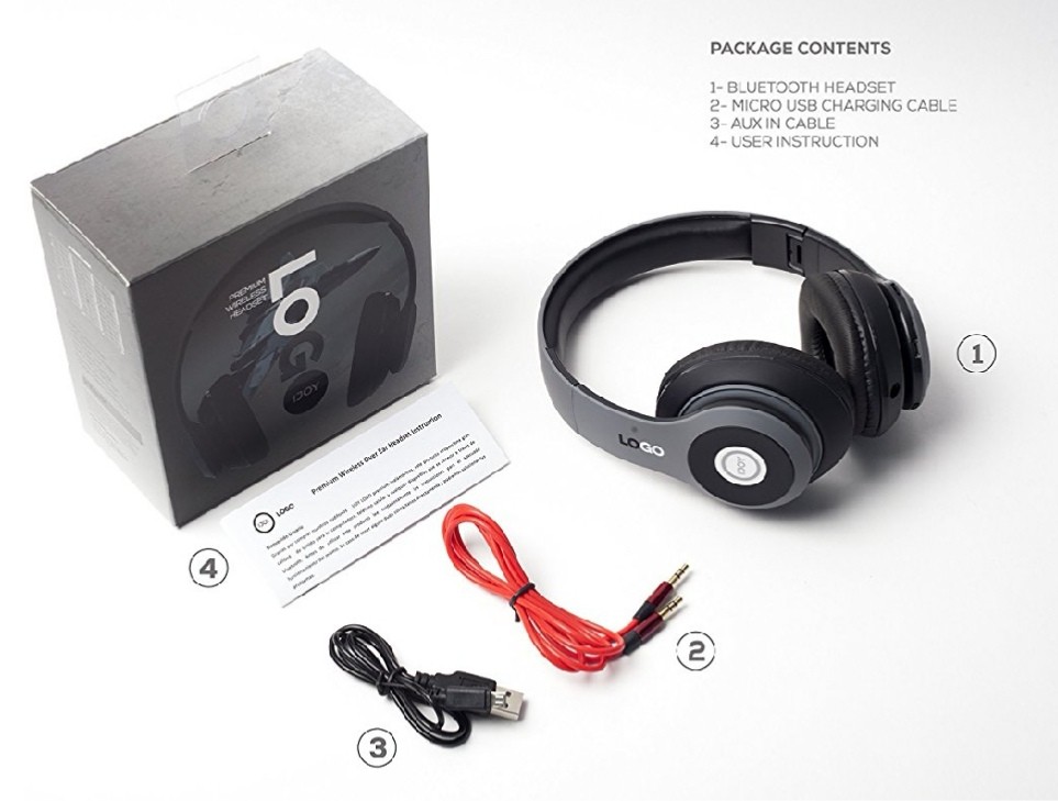 Ijoy Logo Matte Finish Foldable Rechargeable Wireless/Wire headphones