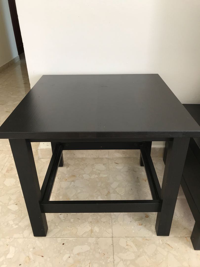 Ikea Hemnes Solid wood coffee side table dark brown, Furniture & Home