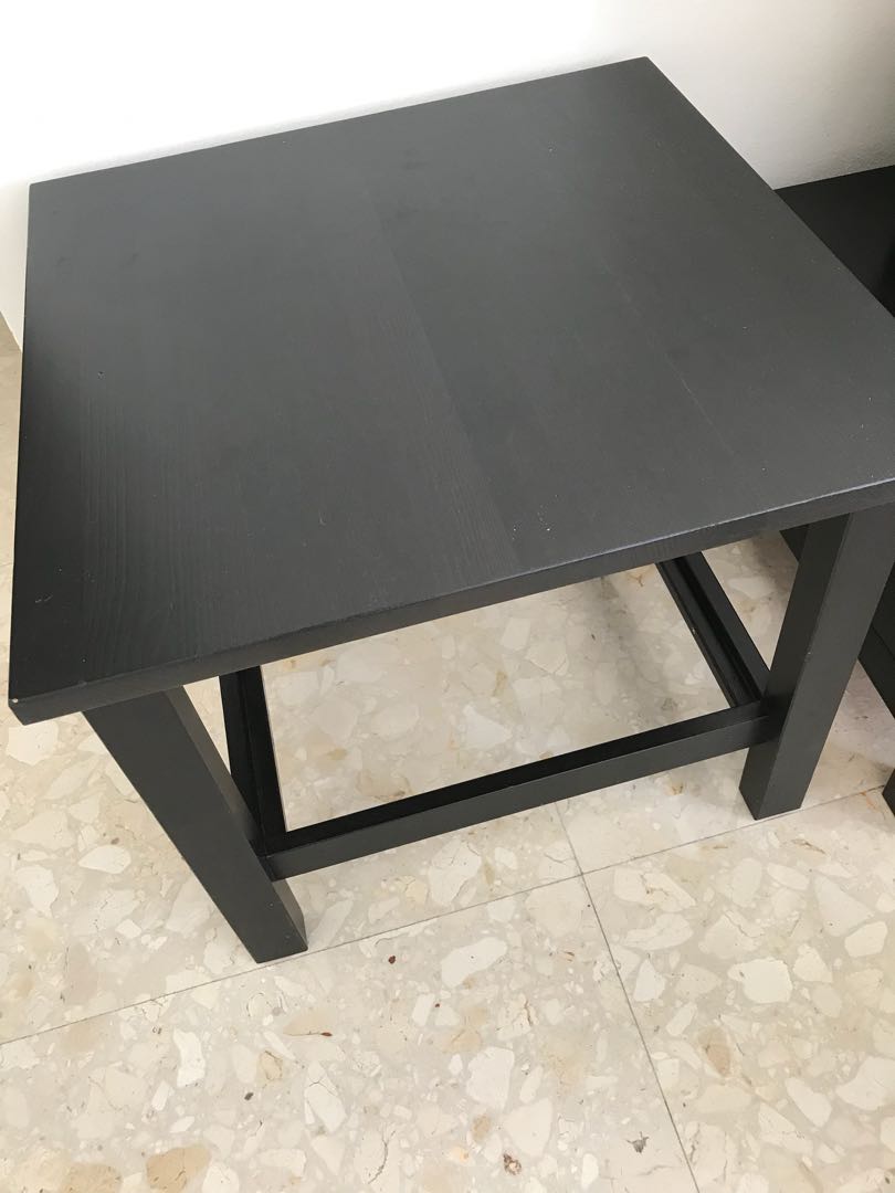 Ikea Hemnes Solid wood coffee side table dark brown, Furniture & Home
