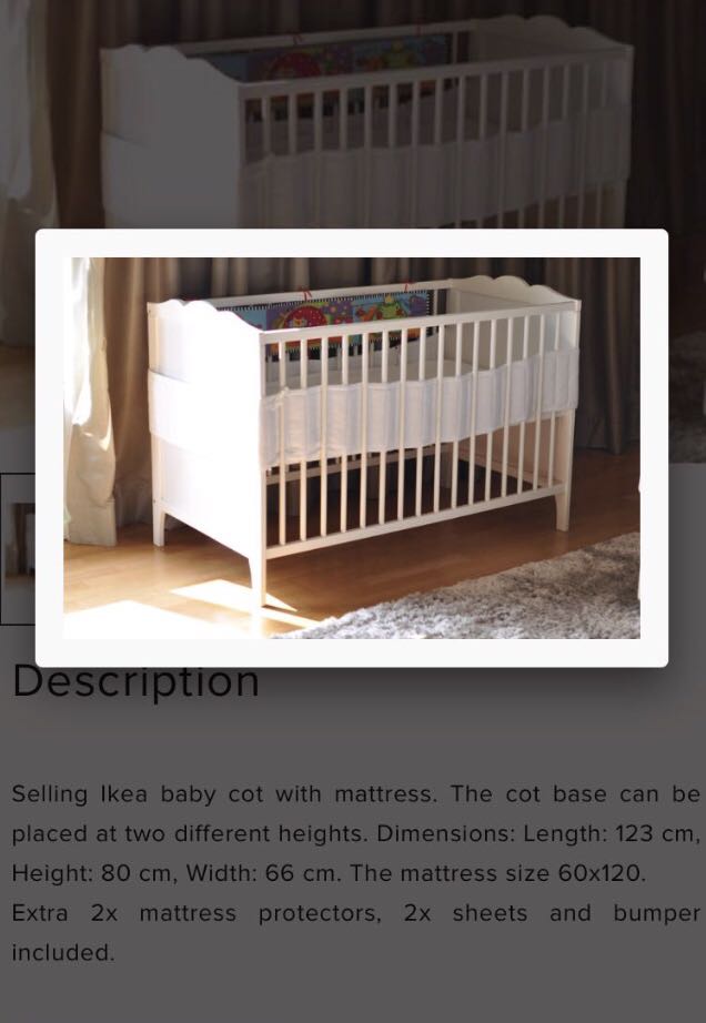 ikea hensvik cot dimensions