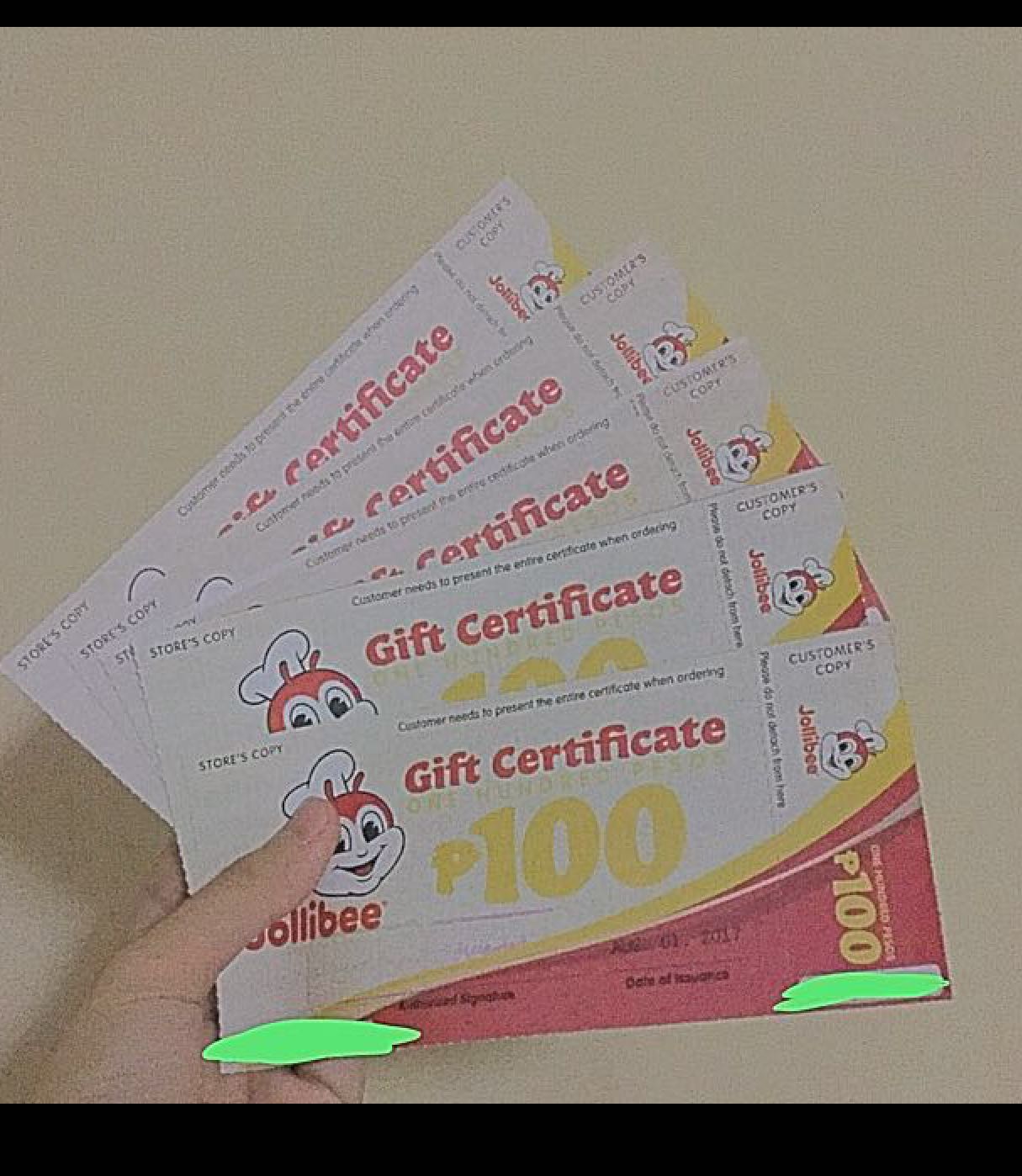 Jollibee Gift Certificates Tickets Vouchers Store Credits on Carousell