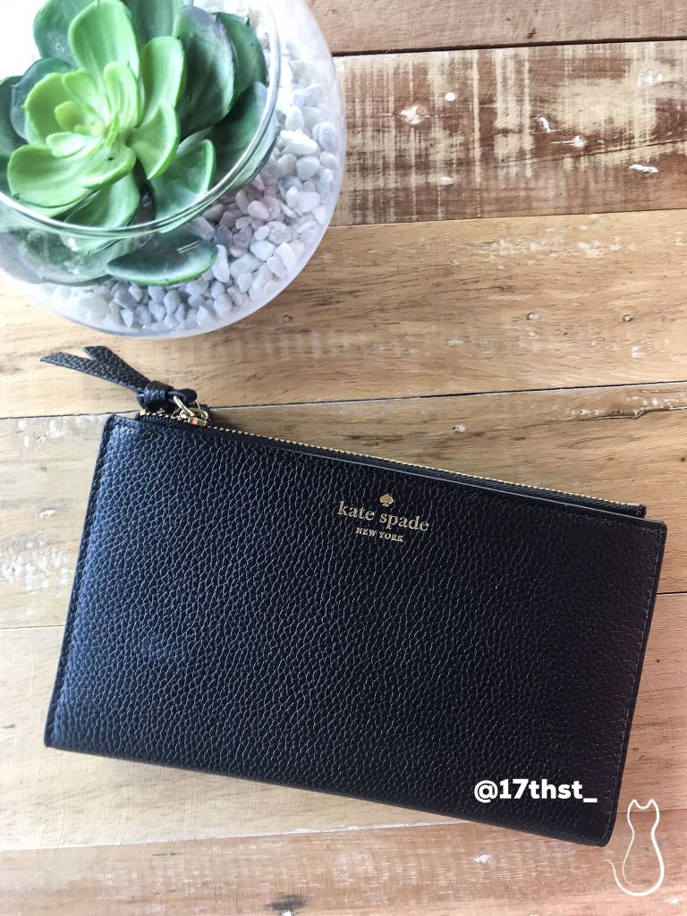 KATE SPADE Black Mulberry Street Malea Double Zip Wallet Furniture Home Living Gardening Plants Seeds on Carousell