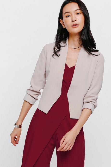 White open discount front blazer