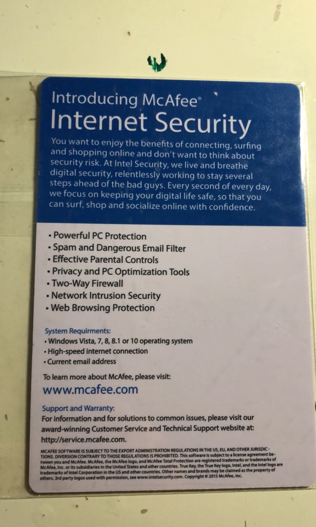 Lenovo Mcafee Virus Protection Electronics Computer Parts Accessories On Carousell