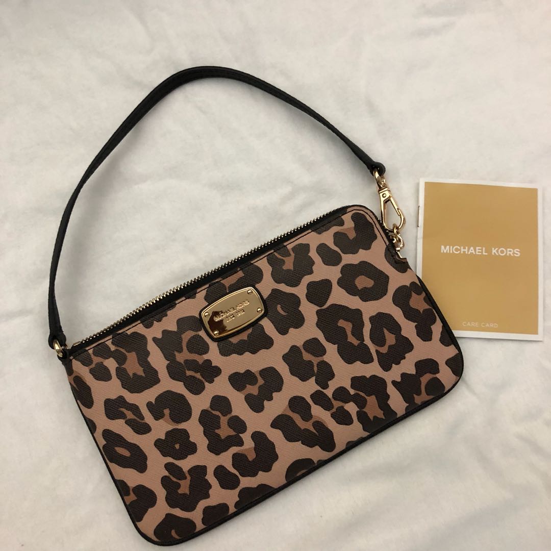 Michael Kors Leopard Print Wristlet Women s Fashion Bags