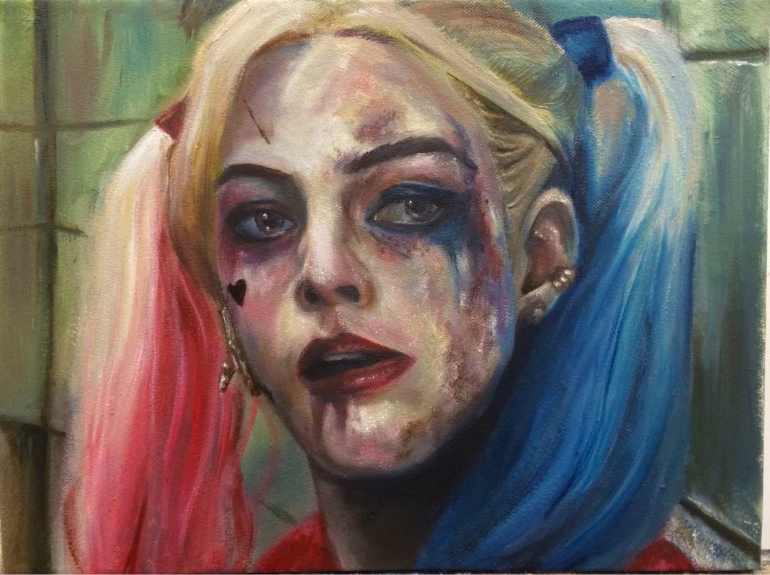 Oil Painting Harley Quinn Design Craft Art Prints On