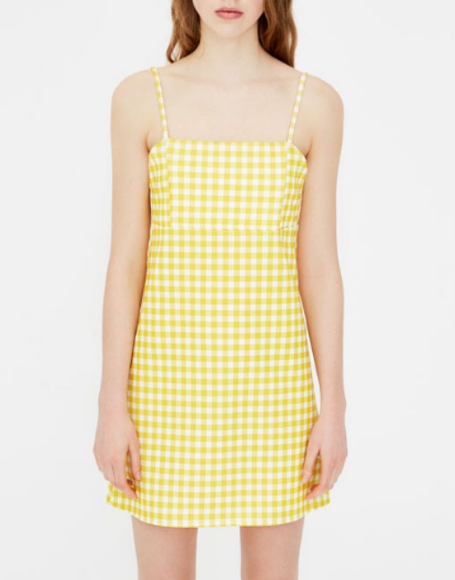 Pull and bear yellow dress discount
