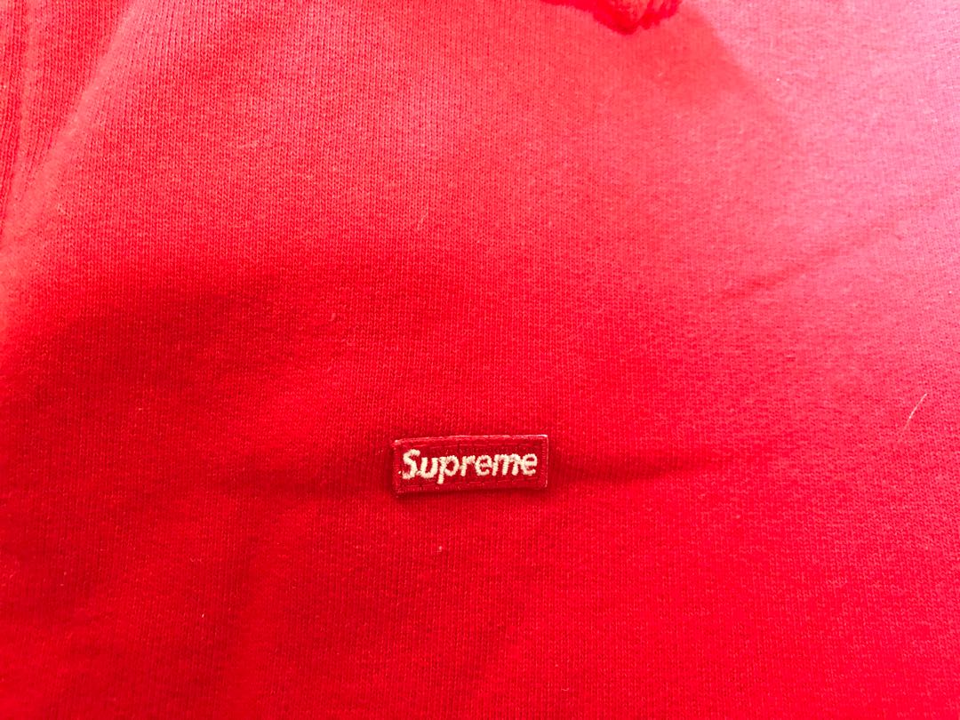 supreme zip up hoodie red
