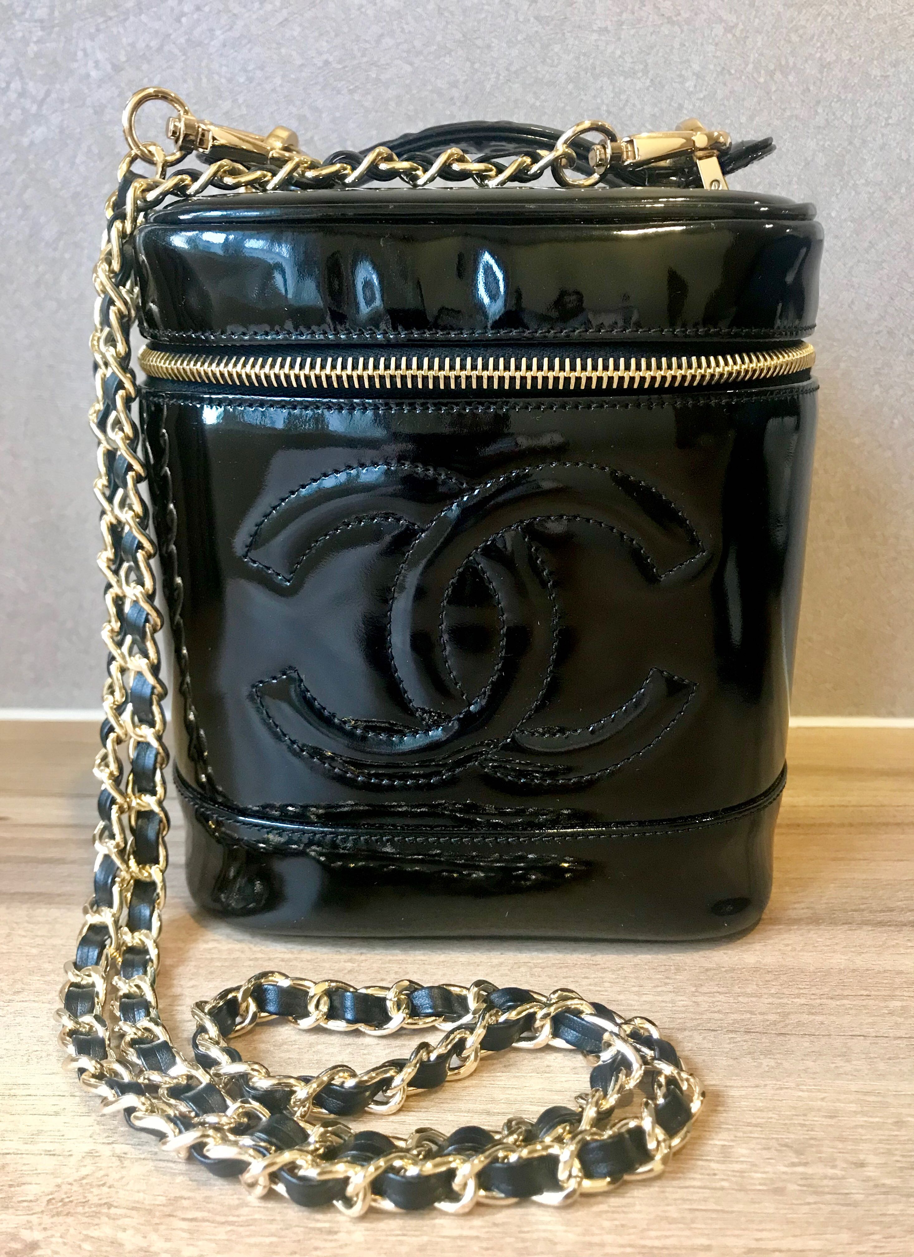 Chanel Vintage Black Caviar CC Timeless Vanity Case Gold Hardware  19941996 Available For Immediate Sale At Sothebys