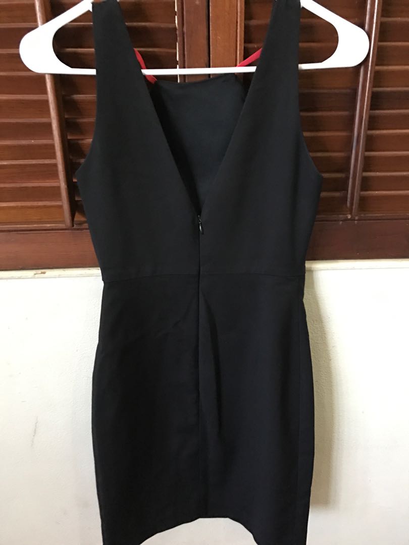 zara black short dress