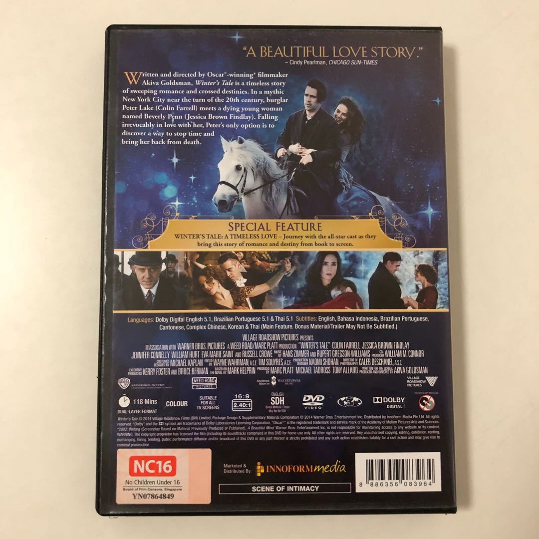2014 Winter S Tale Dvd Colin Farrell Music Media Cds Dvds