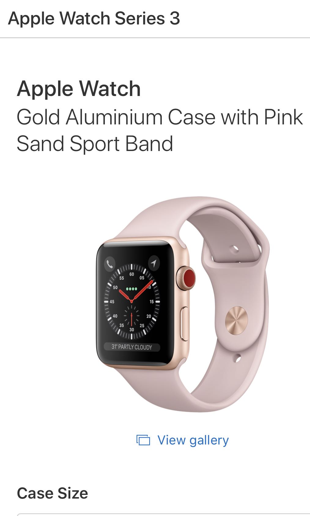 Apple watch series 3 gps 42mm gold hotsell aluminum case with pink sand sport band