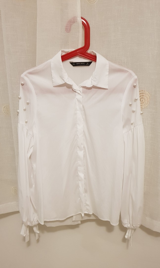 BN Zara Basic Pearl Long Sleeve Shirt 