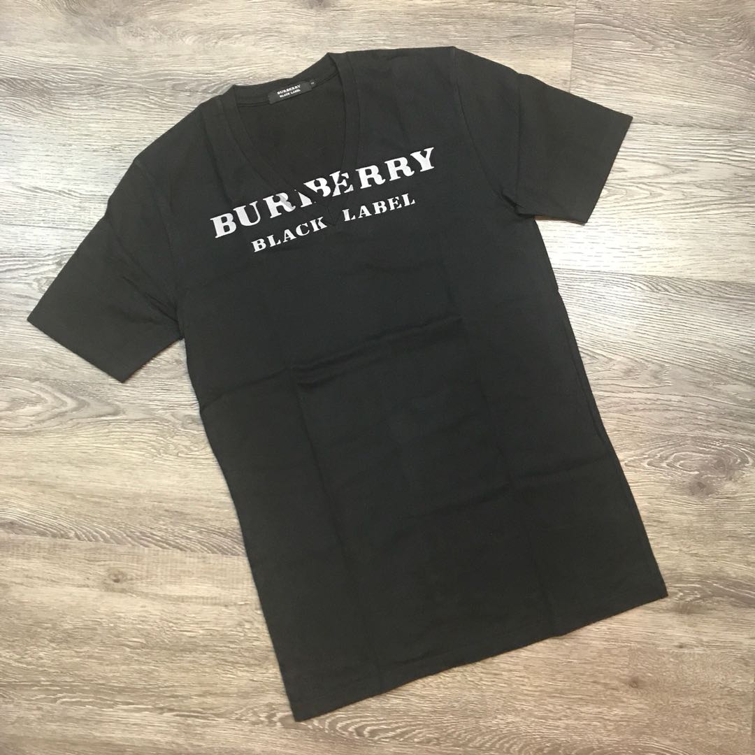 Burberry Black Label V Neck T Shirt Men S Fashion Clothes Tops On Carousell