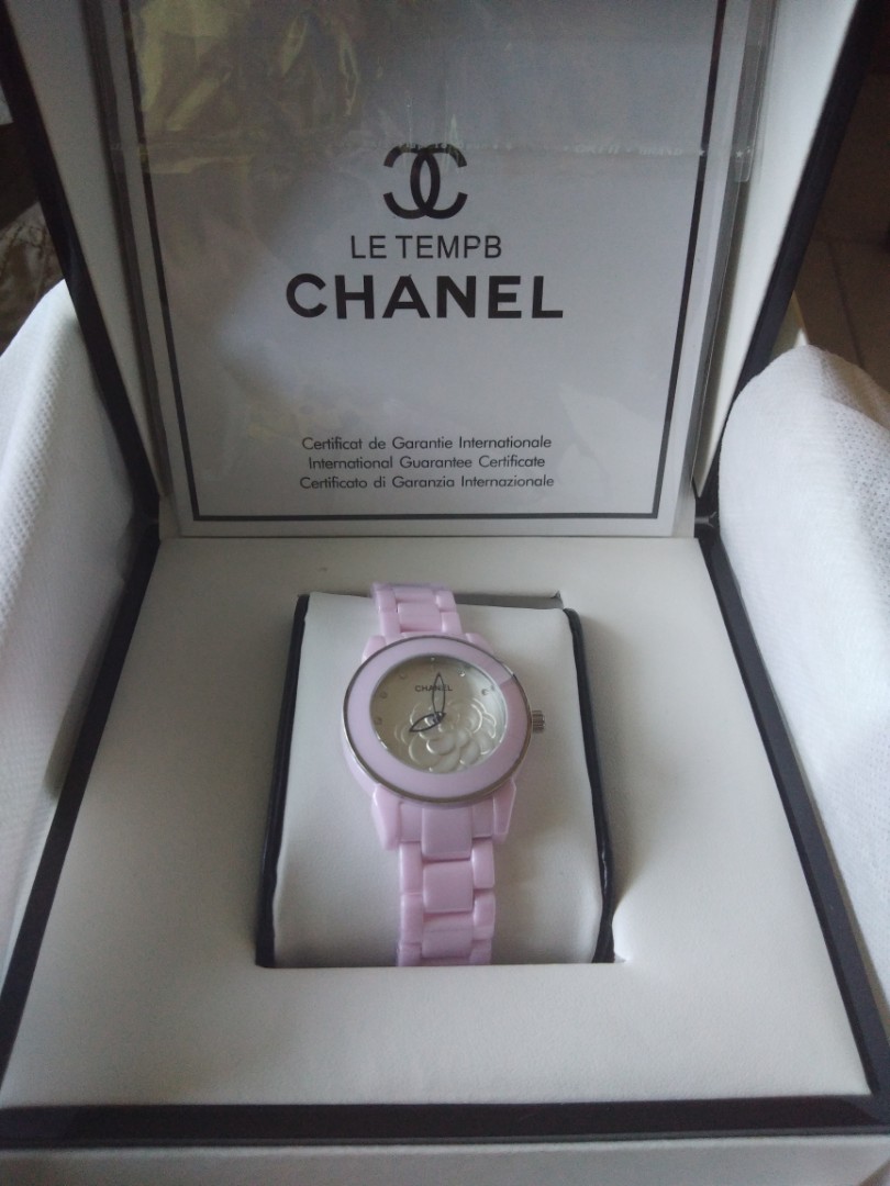 Pink best sale chanel watch