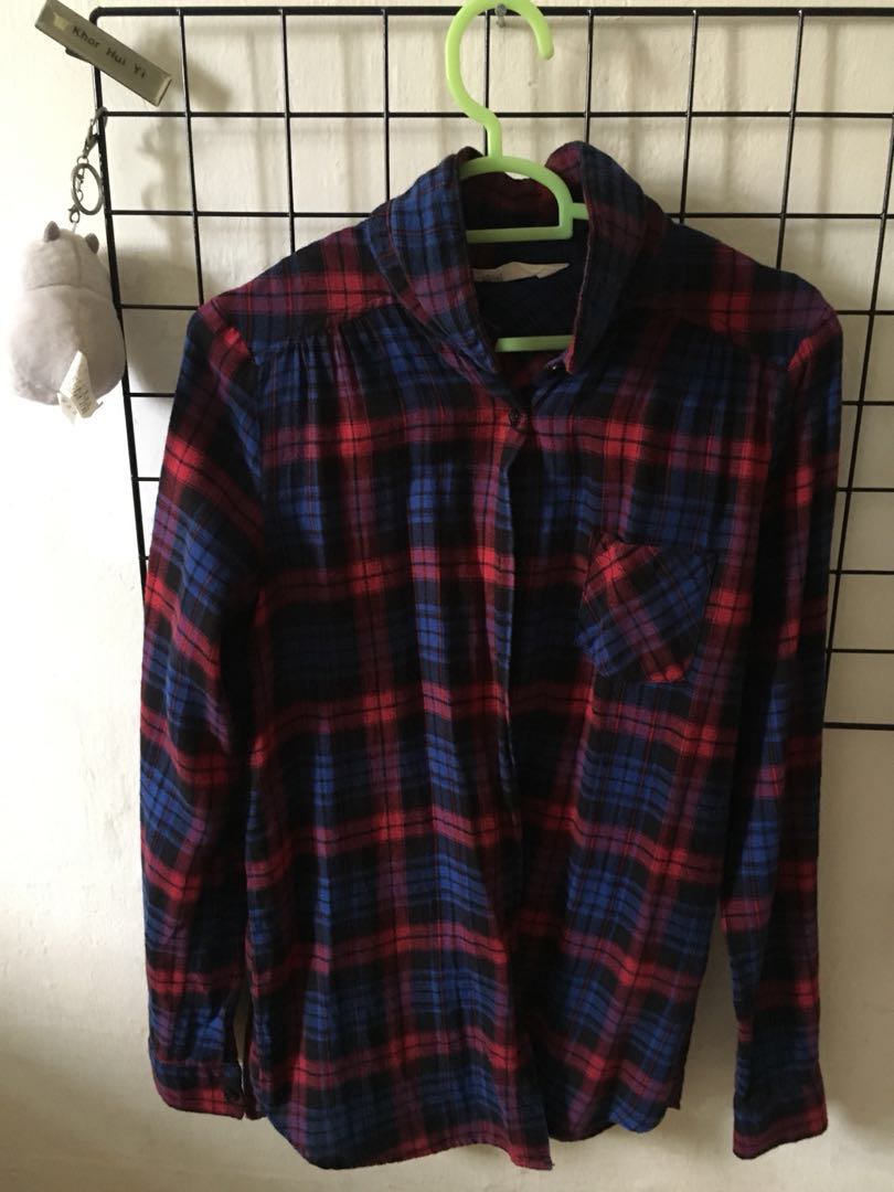 HnM Flannel Shirt, Women's Fashion, Tops, Shirts on Carousell