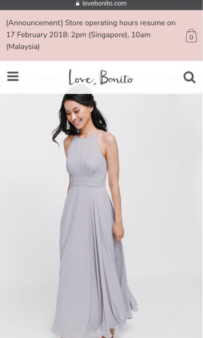 Love Bonito Maxi Dress lavender grey Women s Fashion Dresses Sets Dresses on Carousell