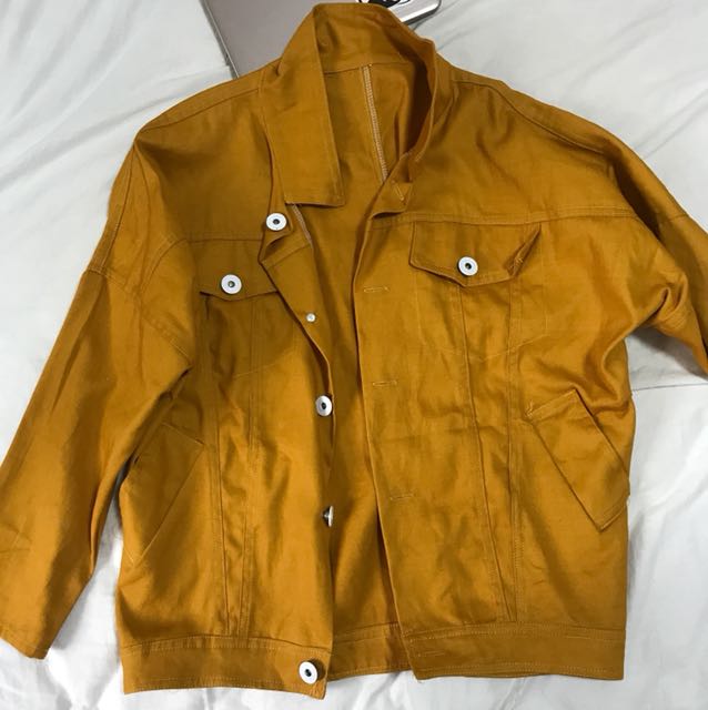 mustard denim jacket womens