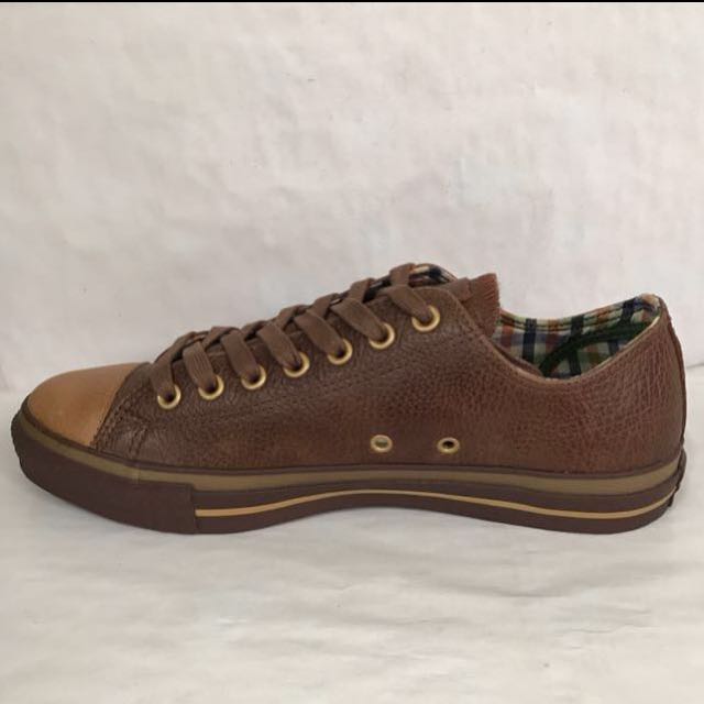 converse brown leather low