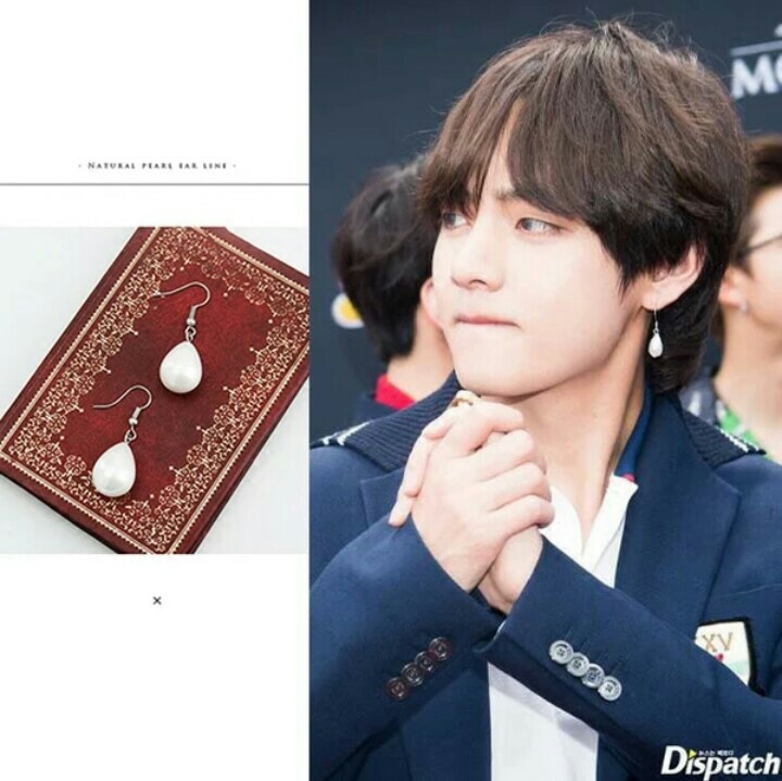 Po Bts Vtaehyung Big Pearls Earrings Anh Accessory