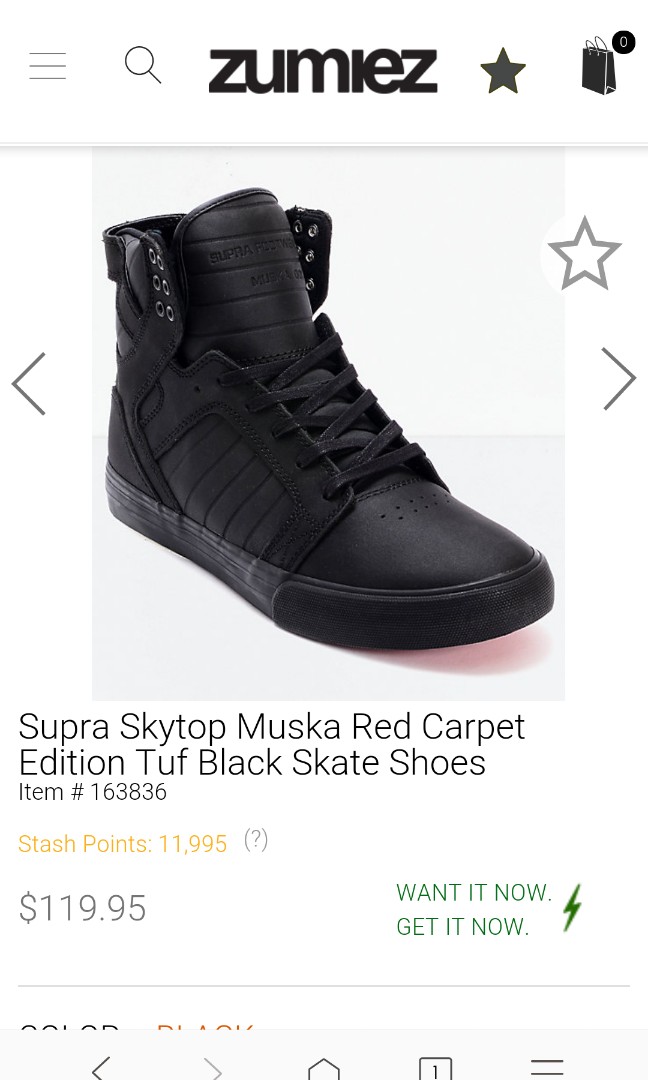 supra skytop muska red carpet edition tuf black skate shoes