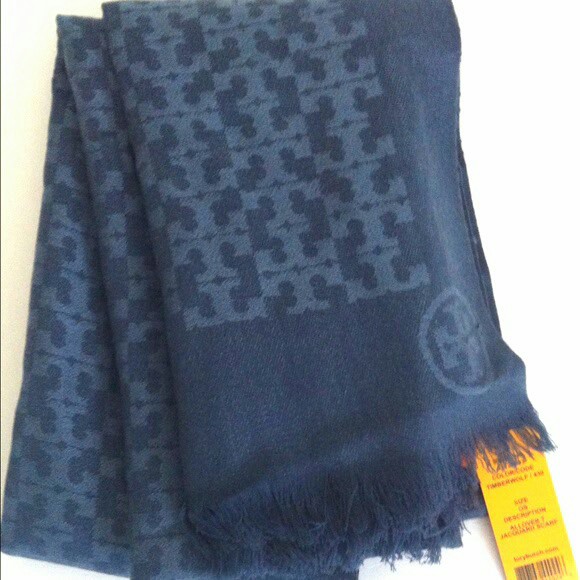Tory Burch branded authentic All Over T Jacquard double sided silk cotton  scarf shawl, Luxury, Accessories on Carousell