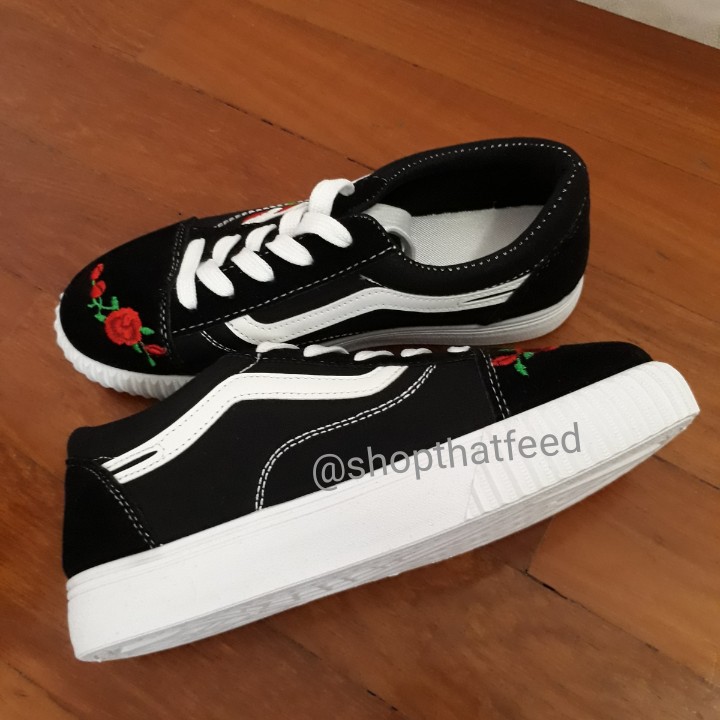 Rose embroidered best sale vans