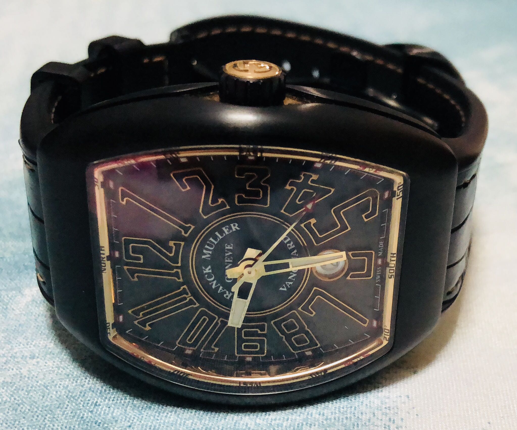 Authentic FRANCK MULLER VANGUARD TITANIUM GOLD V45 SC DT TT BR