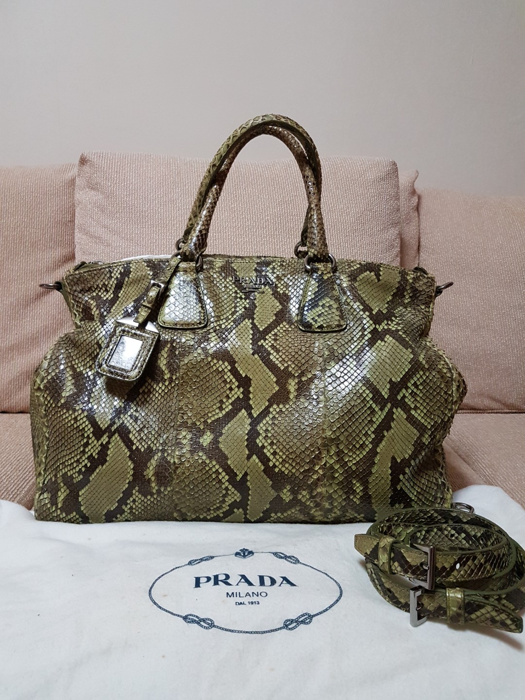 prada python bag