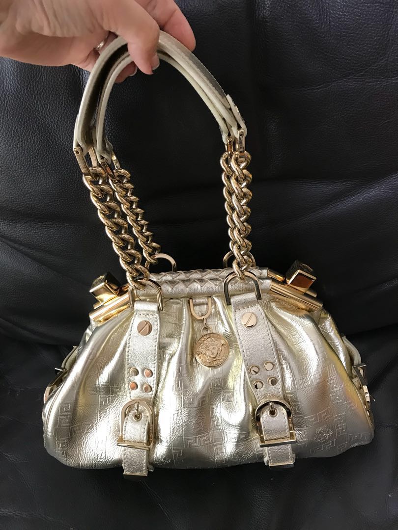 versace gold chain bag